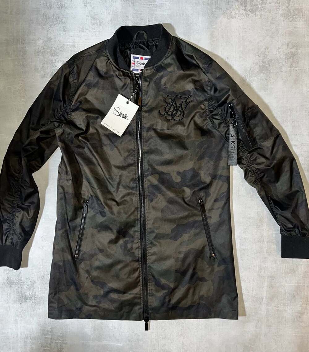 SikSilk Men's Woodland Camo Bomber Jacket